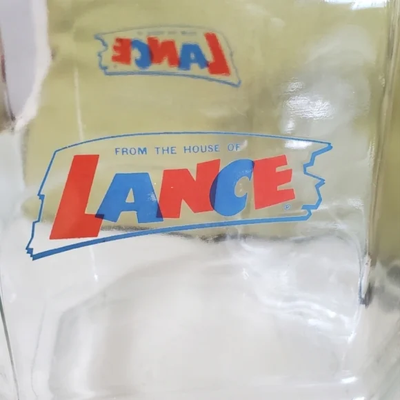 Lance 12" Vintage Store Countertop Display  Glass Large Cracker Jar - Picture 9 of 12